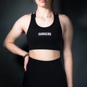 IronGrind Reborn Double Crossover Sports Bra Jet Black Size Small thumbnail 9