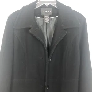 Braetan Womens Long Old Money Wool Pea Coat Large Formal Professional Outdoors thumbnail 3