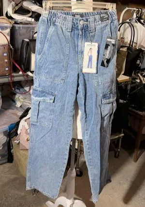 Simple society cargo straight high rise 00/23 PREMIUM Fabric AUTHENTIC denim thumbnail 1