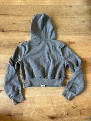 SheIn Grey Cropped Full Zip Hoodie thumbnail 5