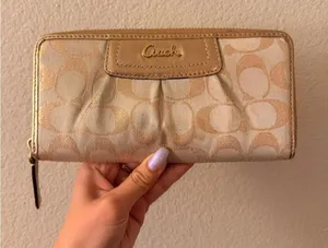 Sparkly Gold Vintage Coach Wallet thumbnail 1