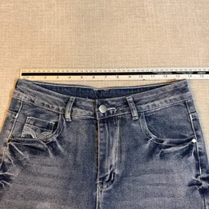 Embroidered Denim Shorts Medium Blue Jean‎ Bermuda Y2K Western Biker M thumbnail 4