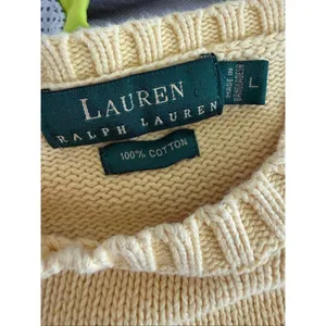 Lauren Ralph Lauren Yellow Cotton Crewneck Sweater L thumbnail 6