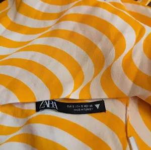 Zara Silk Orange and White Crop Top,Size S thumbnail 8