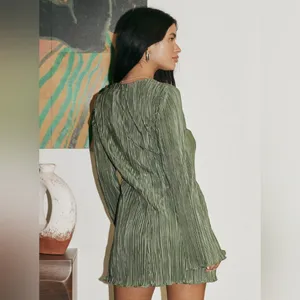 Princess Polly Malop long sleeve mini dress sage thumbnail 5