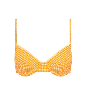 Kulani Kinis Decorative Ditzy Underwire Bikini Top and Y Cheeky Bikini Bottom - Orange Cream thumbnail 2