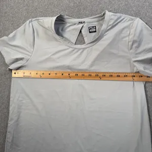 FILA Women's X-Large Activewear Top Gray Short Sleeve Keyhole Back Performance thumbnail 8