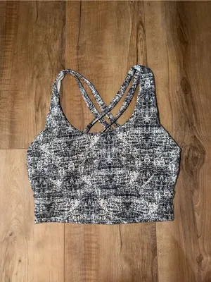 Buff Bunny Black & White Speckled Strappy Sports Bra Size Small thumbnail 2