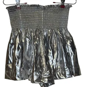 Queen of Sparkles Womens Pants Metallic Silver Glam Flowy Pull On Smocked Medium thumbnail 6