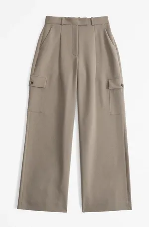 [Abercrombie & Fitch] Harper Tailored Ultra Wide Leg Cargo Pants NWT Size 31/12L thumbnail 1