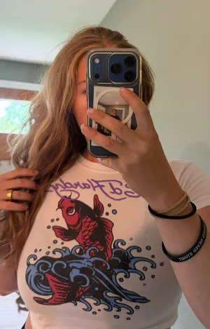 Ed Hardy Koi Fish Crop Tee | Y2K Baby Tee | Size S thumbnail 1