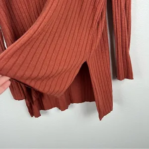 Urban Outfitters Out From Under Iona Ribbed Tunic Turtle Neck Orange Sz L thumbnail 6