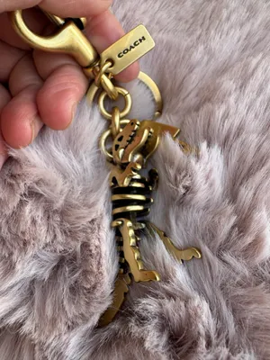 Coach Metal Small Rexy T-Rex Skeleton Puzzle Bag Charm Keychain CCE75 Brass thumbnail 7