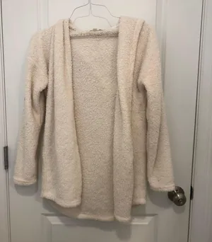 White Fuzzy Cardigan thumbnail 1