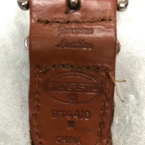 Fossil Vintage Genuine Leather braided Belt Silver Medallion Concho Western med. thumbnail 9