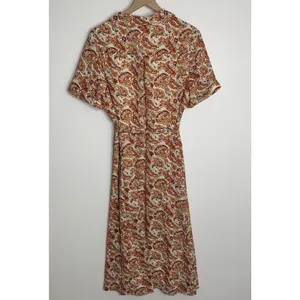 Sezane Adele Button Front Midi Dress in Paisley Riviera Womens New Size 42 thumbnail 3