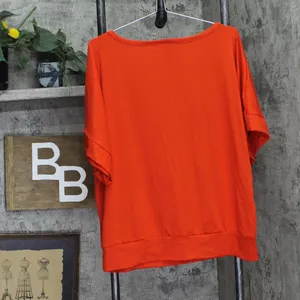 NWT 24Seven Comfort Apparel Neck Knit Boxy Blouse Shirt Top Burnt Orange XL thumbnail 2