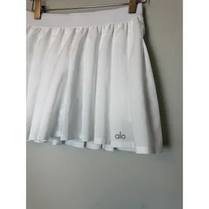 Women’s Authentic Alo Yoga White Varsity Pleated Tennis Skirt Skort XS thumbnail 7