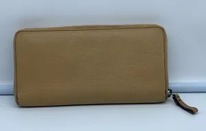 Coach tan and brown leather zip around wallet thumbnail 5