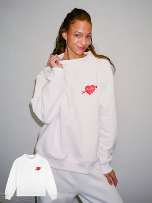 PARKE Set Valentine’s mockneck Boxer sweatpants wide leg flare fleece sweatshirt thumbnail 4
