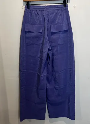 Anthropologie - Maeve Seamed Wide-Leg Track Pants Athletic Casual Travel Purple thumbnail 4