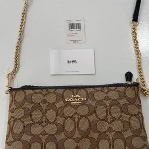 Coach Zip Top Crossbody Purse in Signature Canvas 91679 NWOT thumbnail 6