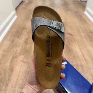 Birkenstock | NEW Madrid Washed Out Jeans Silver Sandals, Size 35‎ EU / 5 US thumbnail 3