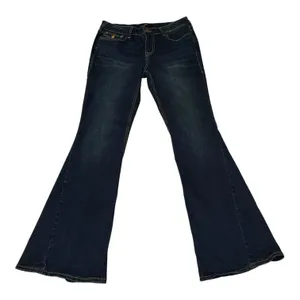 True Religion Joey mid rise flare dark wash jeans thumbnail 1
