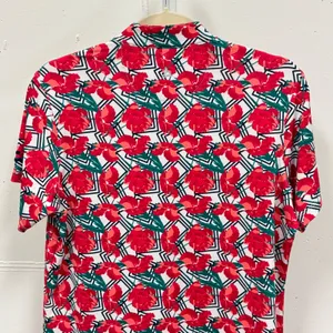 Bermuda Sands Women's Red‎ Floral Performance Golf Polo Shirt UPF 50 Wick Away M thumbnail 6