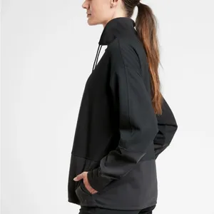 Athleta Hermosa Mock Neck Sweatshirt BLACK‎ SIZE Medium Great Shape thumbnail 3