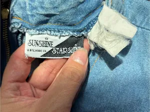 Vintage 80s Western V-Neck Faux Button-Front Light Blue Denim Midi Dress thumbnail 10