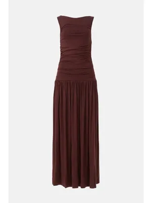 Summer Away Patmos Dress in Dark Walnut Small Womens Long Maxi thumbnail 9