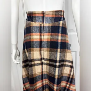 Unbranded Wool Blend Plaid A-Line Midi Skirt with Side Pockets Size Large K-41 thumbnail 9
