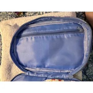Yumi Kim Floral Makeup Bag Blue Double Tiered Travel Cosmetic Vanity Case thumbnail 8