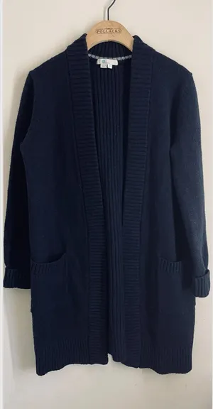 Boden Wool Alpaca Blend Open Front Cardigan Sweater Jacket Coatigan Navy size S thumbnail 1