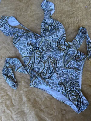 Joan. Vass Ruffle Paisley One-Piece Swimsuit racerback S thumbnail 3