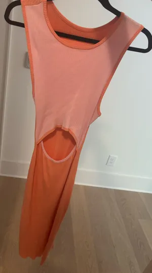 Pink and orange cut out dress thumbnail 1