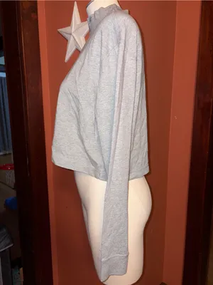 Nike rhinestone Gray Cropped Long-Sleeve Mock Neck Top thumbnail 5