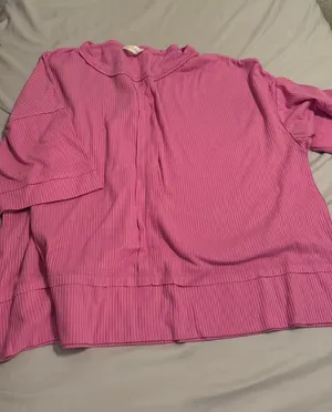 Zenana Pink oversized shirt thumbnail 1