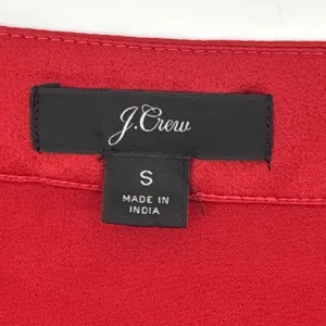 J. Crew Red Faux Wrap Blouse‎ Peplum Long Sleeve Top Small Holiday Career Office thumbnail 6