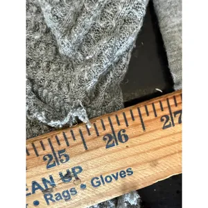 We The Free Free People Womens‎ Grey Waffle Knit V-Neck Raw Edge Top Size M 3397 thumbnail 6