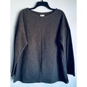 Ava & Viv Gray Sweater Ribbed Like XL thumbnail 4