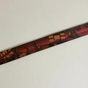 Unisex JON WYE Leather Paisley Belt Western Retro Made in USA Men Women 46.5" thumbnail 6