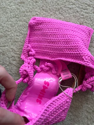 SKIMS Limited Edition Pink Crochet Bikini thumbnail 4