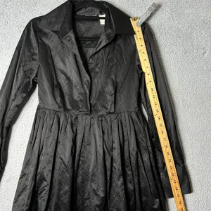 Womens Dress S Black Long Sleeve Collared Witchy Dark Moody Mystical‎ Pleated thumbnail 6