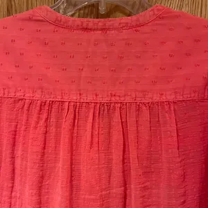 Anthropologie Pilcro Mila Draped Button Down‎ Top Shirt in Coral Size Medium thumbnail 11