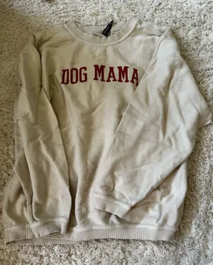 Chicka-D Cream Corduroy Dog Mama Sweatshirt thumbnail 1