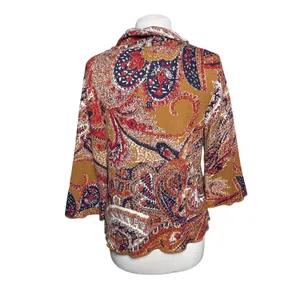 ANTHROPOLOGIE MOTH Women’s Golden Paisley Snap Front Sweater Blazer thumbnail 6