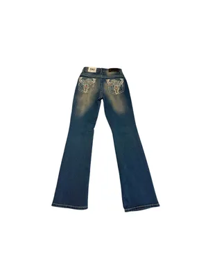 SKY Premium Collection Women’s Bootcut Jeans Size 7/28 Embellished Pockets NWT thumbnail 2
