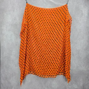 Orange Print Oversized Extra Long Rectangle Halloween Goth Scarf‎ Wrap Shawl OS thumbnail 2